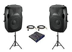 2x Ibiza Sound XTK12A 12" Sound System (Bundle 2)