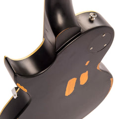 Vintage V100 Icon - Distressed Black Over Sunburst