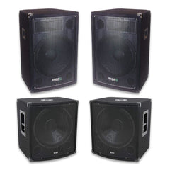 QTX Sound System 1800W DJ Disco Sound System 2x 12" Top + 2x 15" Sub
