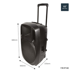 QTX MIXCAB-15 Portable PA 150W with Mixer + USB/SD/FM/BT