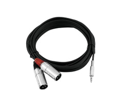 Omnitronic Adapterkabel 3,5 Klinke/2XLR(M) 3M Schwarz
