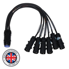 Mennekes 16A Mennekes Male - Socapex 19-Pin Female 2.5mm Fan-In Cable