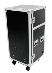 Roadinger Flightcase Pro 16U + 10U Mixer Rack Case PA Sound System inkl. Schreibtischtisch