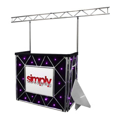 Equinox Truss Booth Installation complète inc. Stand, portique, étagères et toile étoilée (Quad LED)