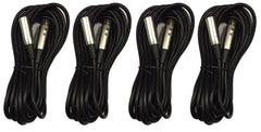 4x Soundlab XLR-Mikrofonkabel Schwarz (6m)