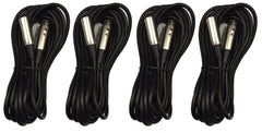 4x Câble Microphone Soundlab XLR Noir (6m)