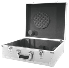 Roadinger Turntable Flight Case Silver Flightcase DJ Disco Decks Vinyl Case