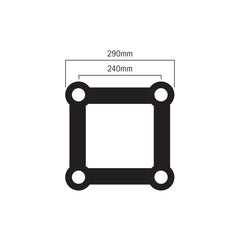 Global Truss F34 PL Stage Black T Piece (4129-35PL-B)