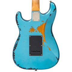Vintage V6 Icon - Distressed Gun Hill Blue On Sunburst
