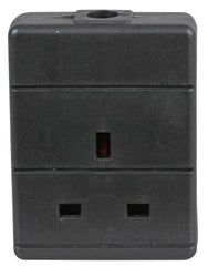 Single Mains Socket 13amp Black Plastic