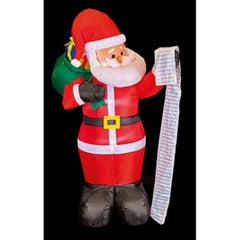 Premier Décorations Père Noël Gonflable 1,8 M avec Liste de Noms Noël
