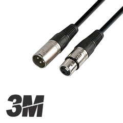 Roar 3M Câble Micro XLR Femelle - XLR Mâle Noir 300cm