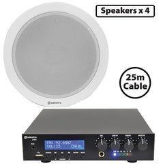Ensemble d'enceintes de plafond Adastra Compact 100 V avec Bluetooth et USB