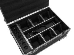 Roadinger Flightcase 6x AKKU IP TL-3 QCL Trusslight CRMX with Charging Function and Castors