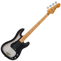 Vintage V4 Bass Guitar Maple - Silver Burst