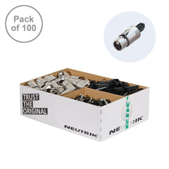 Neutrik XLR 3-Pin Female Cable Socket NC3FXX-WOB (Pack of 100)