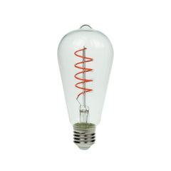 Prolite 4W LED ST64 Spiral Funky Filament Lampe ES, Rot