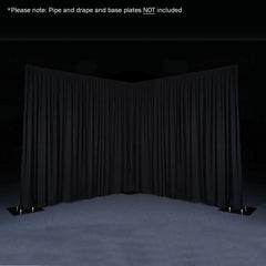 LEDJ 3 x 1.2m Black Pleated Pipe and Drape Curtain