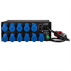 Showgear PowerCore 32.12c Rack Power Distro RCBO 3 Phase 32A to 11 x 16A