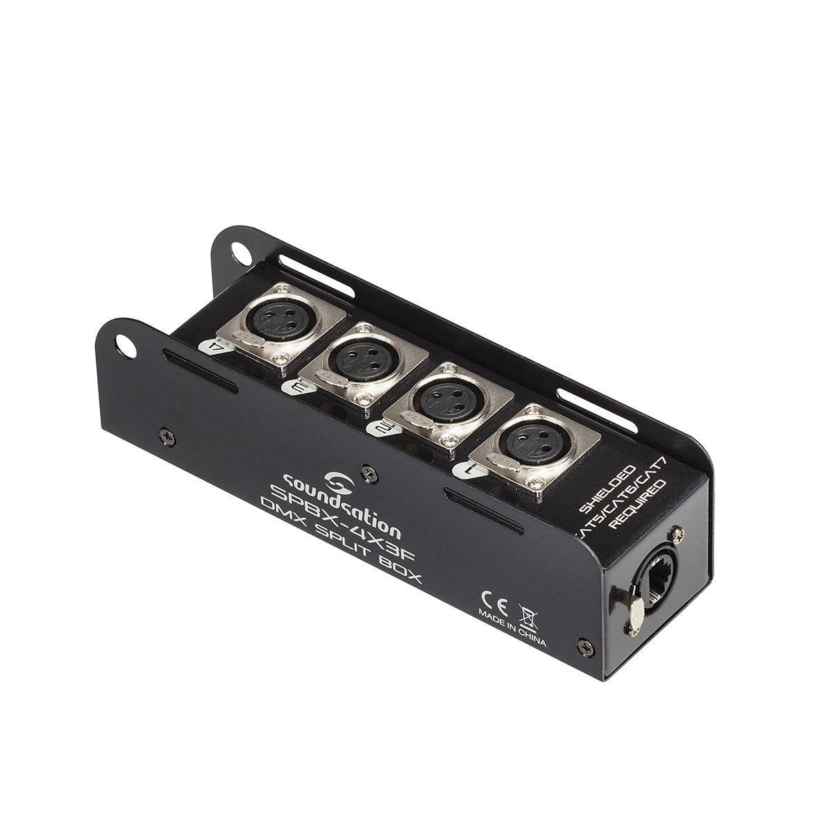 Split Box Soundsation SPBX-4X3F DMX Split Box RJ45 with 4 Female XLR Channels Mu ...