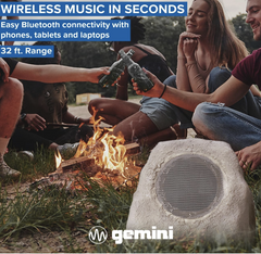 Gemini Sound GHRK-500LTMS-PR Bluetooth Rock Speaker Pair Garden