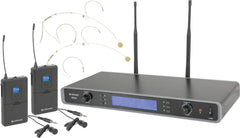 Citronic RU210-H Dual UHF Beltpack Headset Ansteckmikrofonsystem Drahtloses Funkmikrofon