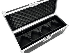 Roadinger Flightcase 4 x Wedge Battery Uplighter - Chauvet EZWEDGE IbizaTruss Batt