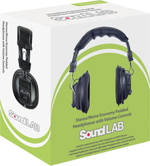 Soundlab Casque rembourré pleine taille avec contrôle du volume DJ TV Radio HiFI
