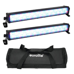 2x Eurolite LED Bar-126 RGB 1/2M Light Bar inc bag