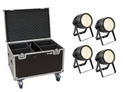 EUROLITE Set 4x LED Theater COB 200 WW + Koffer mit Rollen