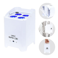 LEDJ Rapid QB1 Kabelloser LED-Uplighter (RGBW) in weißem Gehäuse