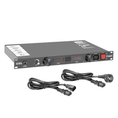 Adam Hall PCL 10 PRO Power Conditioner mit Voltmeter, Amperemeter und Rackbeleuchtung