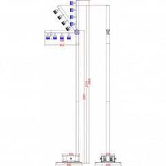 Briteq BTI-AKKUPOLE White Outdoor Battery LED Lighting Pole Wireless DMX
