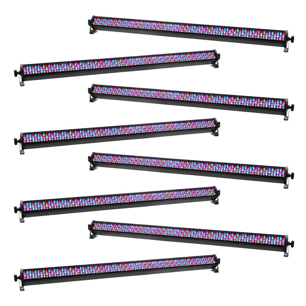 8x Equinox LED RGB Power Batten Batten Bar Uplighter Wall Washer DMX D ...