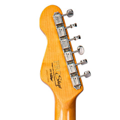 Vintage V65 Proshop Unique Guitar - Amber Tint Inca Silver