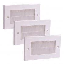 3x Pulse White 2-Gang Brush Plates