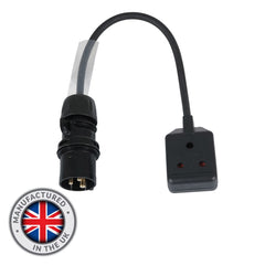 Câble adaptateur LEDJ 0,35 m 1,5 mm 16A mâle - 15A femelle