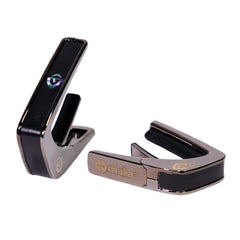 Thalia Guild Black Chrome Finish Capo - Ebony Inked On Black Ripple With G Shield