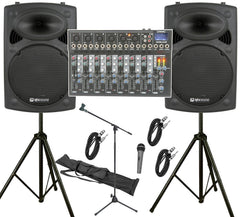 QTX 1000W, système de sonorisation 8 canaux avec haut-parleurs actifs 15"