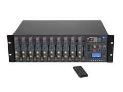 Omnitronic RM-1422Fxa Powered Rack Mixer Amplifier 2 x 400W Bluetooth