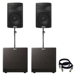 2x Haut-Parleur Alto TX310 10" 350w + 2x Caisson de Basses Alto TX212S 12" 900w avec Câbles et Poteaux