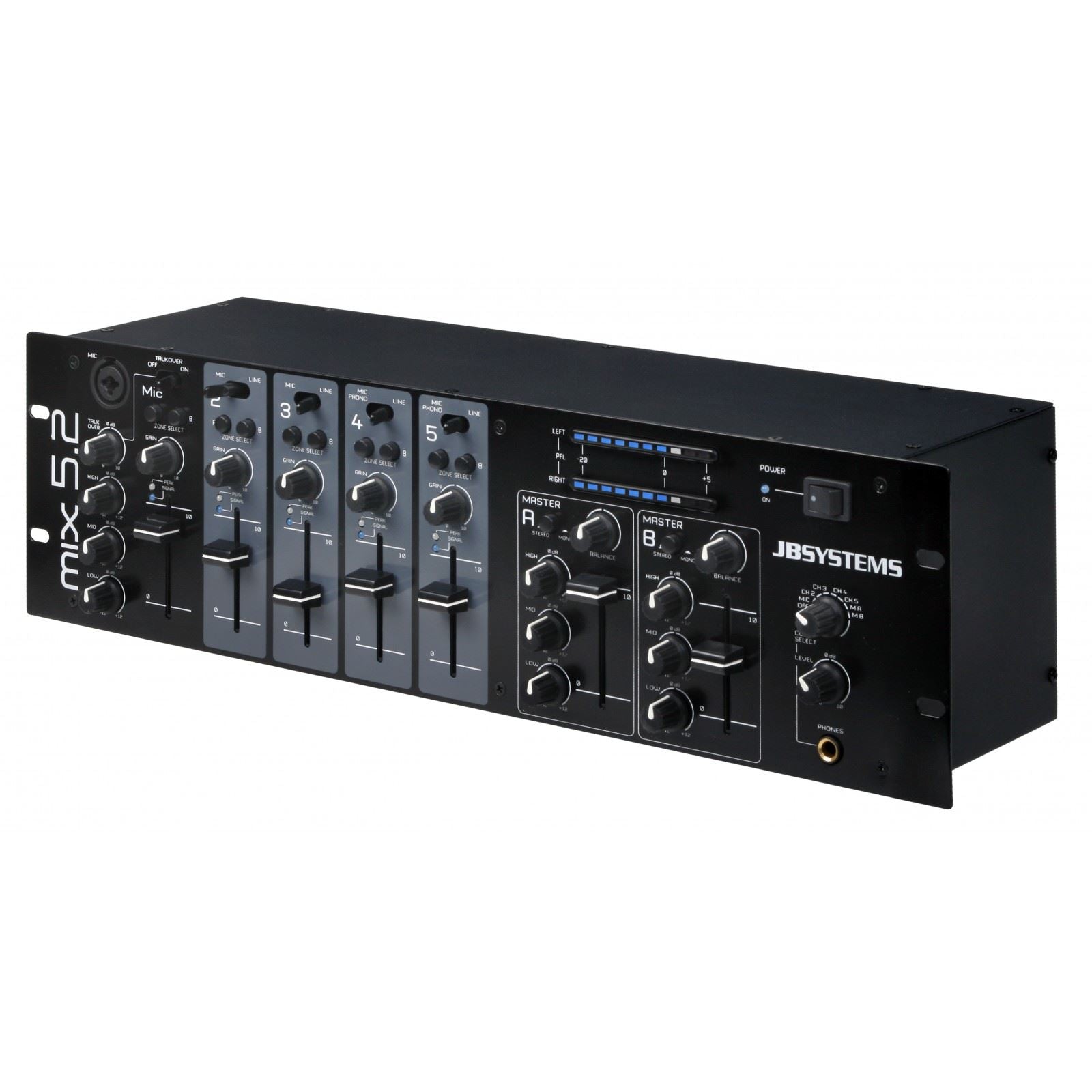 Mixing Rack Systems Jb Systems MIX 5.2 Rack 5ch Rack Mixer Dual Zone PA – Simply Sound and ...