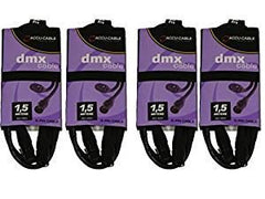 4x câbles DMX Accu-Cable 5 broches (1,5 m)