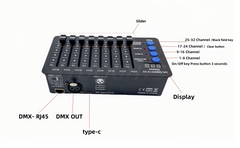 Thor 32ch DMX Lighting Controller Desk USB-C Battery RJ45