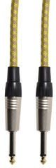 Citronic Braid Guitar Lead Grey/Gold 3m