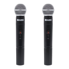 W Audio VHF double microphone radio portable karaoké DJ Disco avec étui de transport