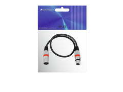 Omnitronic XLR-Kabel 3Pin 0,5M Bk/Rd
