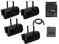 4 x Showtec 500W Fresnel Warm White Theatre Stage School Lighting Spot Package