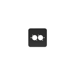 Penn Elcom Single Gang 2 x D Type Wall Plate, Black (82511-RC)