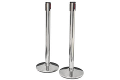 Citron | Einziehbare Absperrungen zur Massenkontrolle | 2er-Set | Chrom